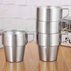 Stainless Steel Coffee Stacked Cups 4 Set